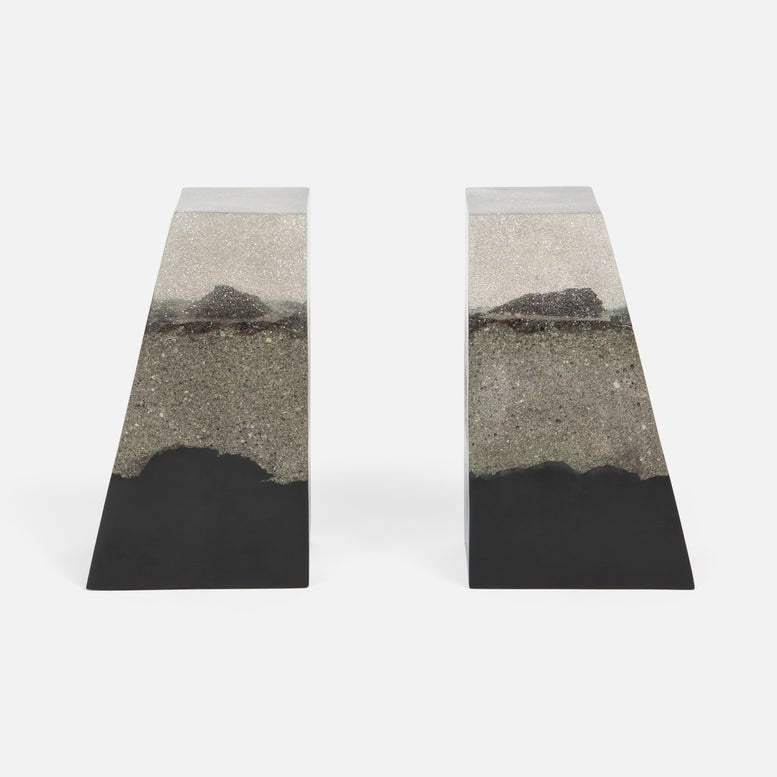 BOOKENDS GRAY/BLACK SAND