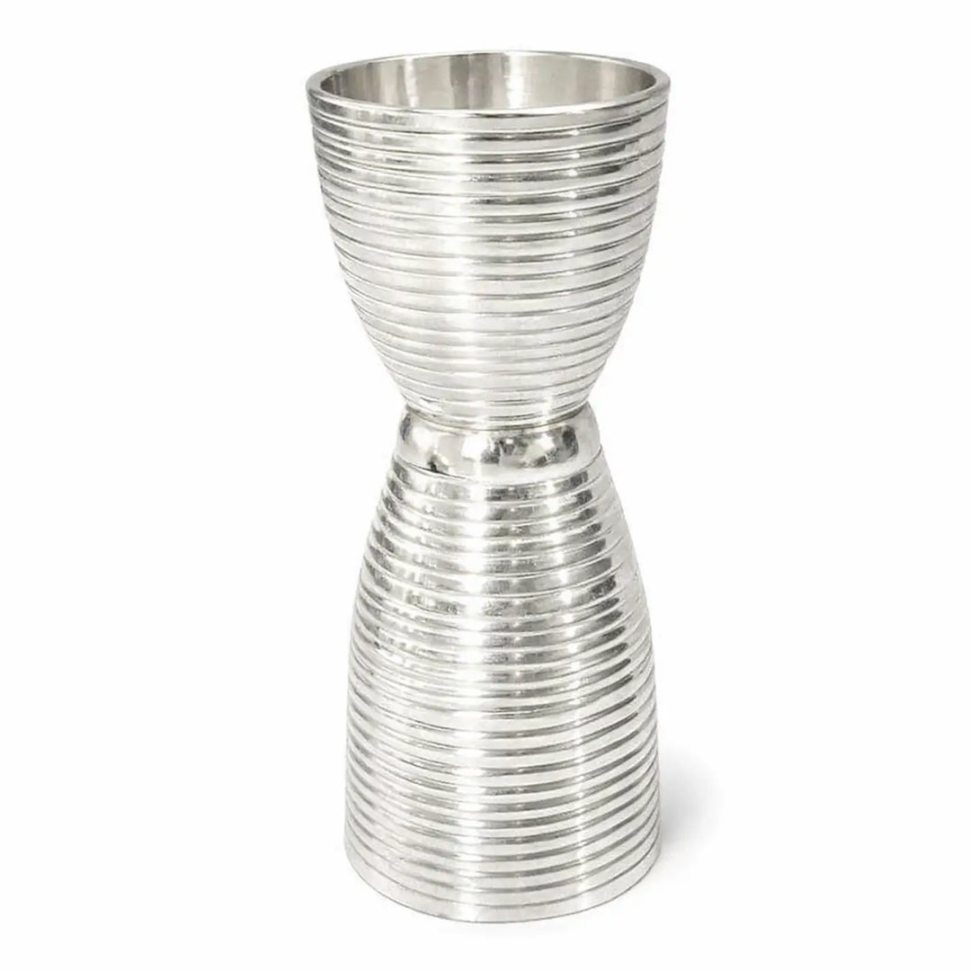 DOUBLE MEASURE FULLY RIBBED SILVER PLATED