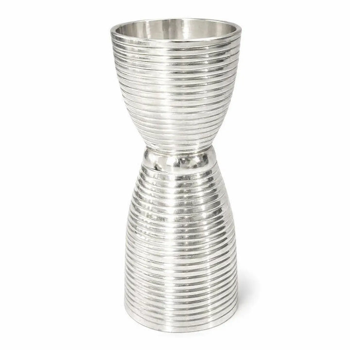 DOUBLE MEASURE FULLY RIBBED SILVER PLATED