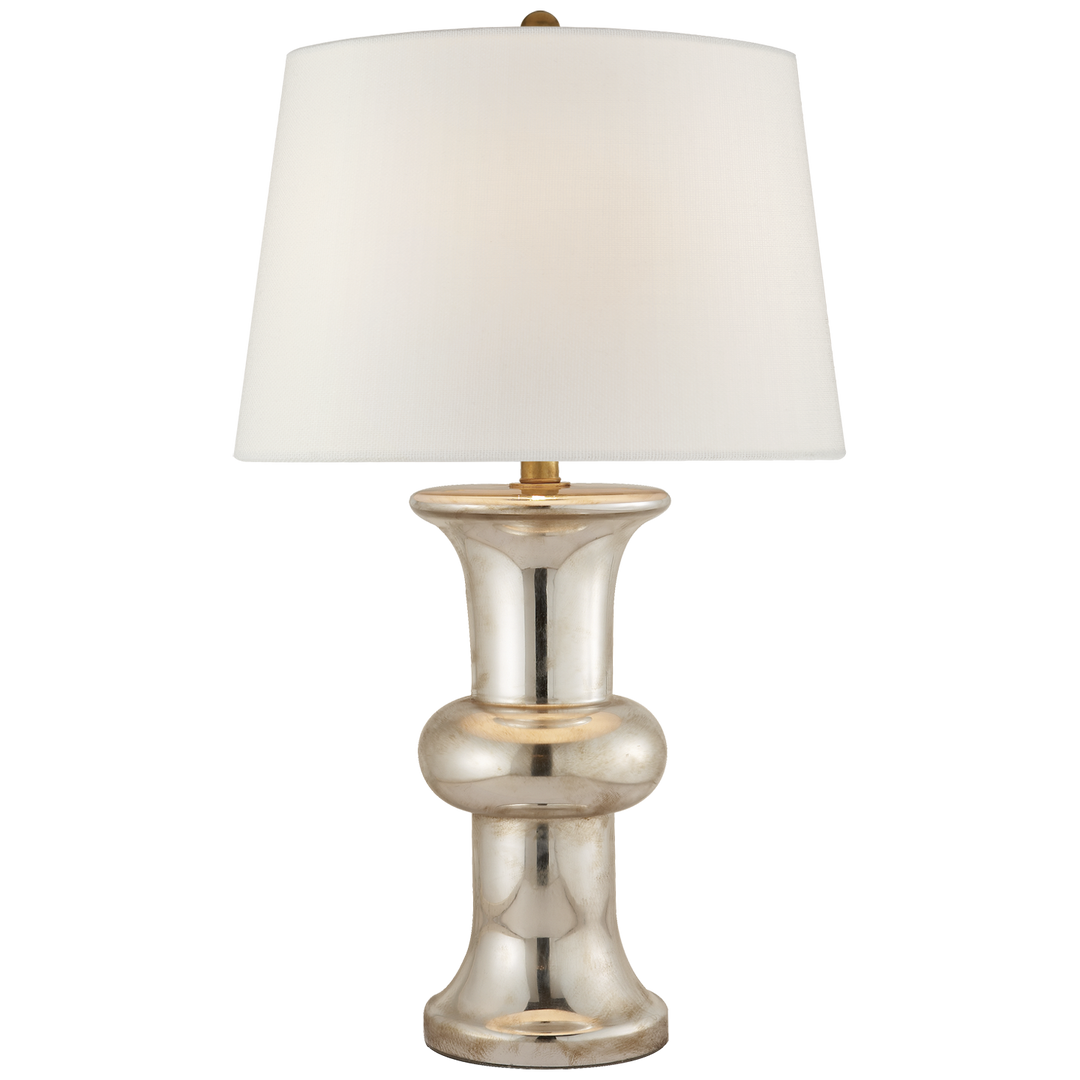 TABLE LAMP BULL NOSE MERCURY GLASS #49059