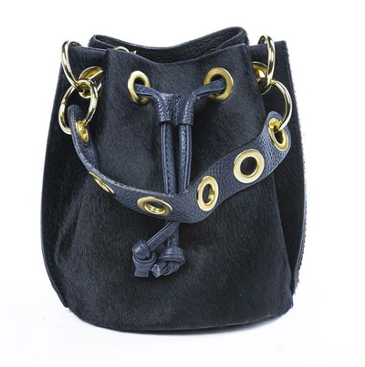 BAG LEATHER BUCKET PONY (Available in 4 Colors)