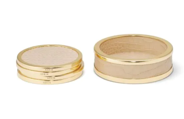 AERIN COASTERS CROC LEATHER - SET OF 4 (Available in 2 Colors)