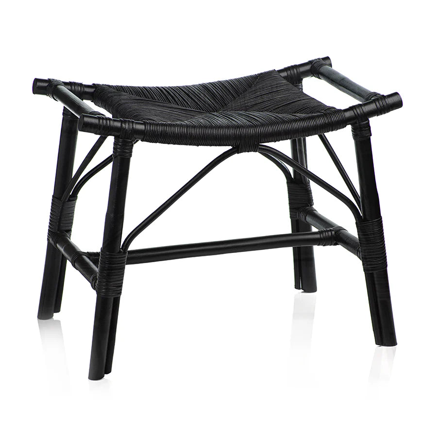 STOOL BLACK RATTAN