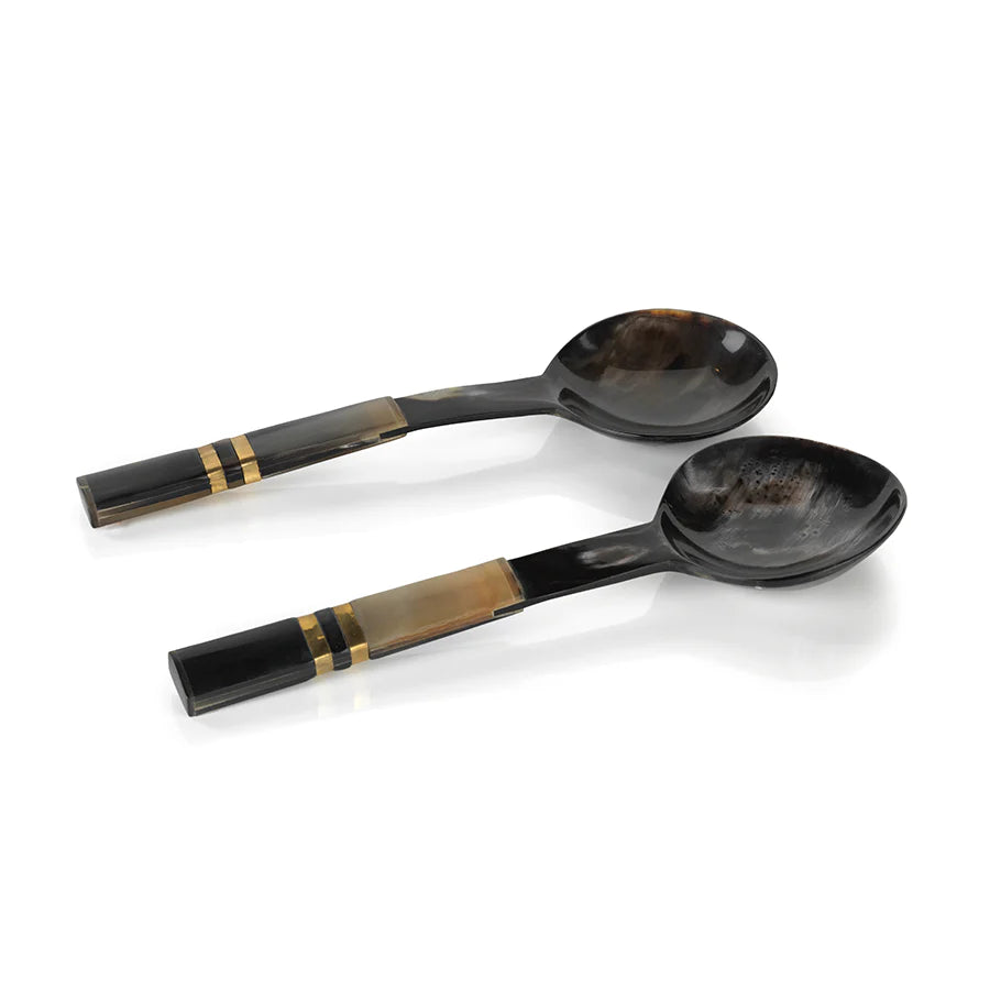 SALAD SERVERS WITH HORN HANDLE - SET OF 2