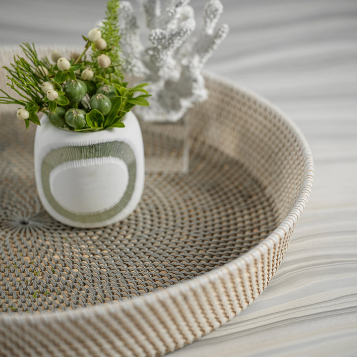 TRAY TONAL RATTAN ROUND #49990