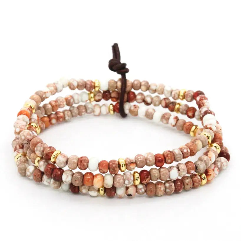BRACELET IVORY JASPER AND GOLD