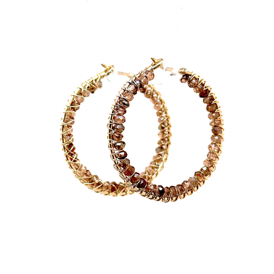 EARRING HOOP INNER WRAP ANDALUSITE
