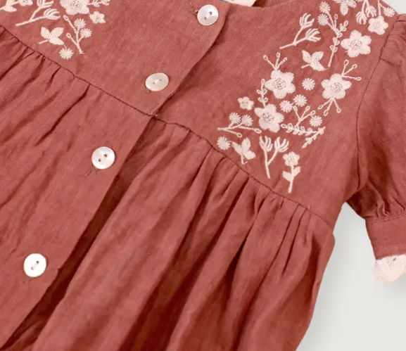 DRESS & BLOOMER SET TERRACOTTA LINEN