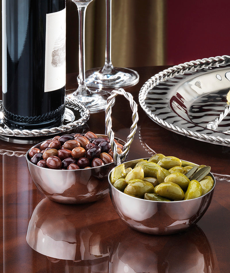 2 BOWL SET W/ BRAIDED WIRE HANDLE #24860