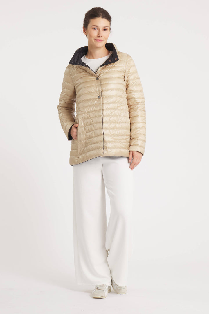 COAT REVERSIBLE DOWN 2 IN 1 MATTE BLACK TAUPE THE KNIGHTSBRIDGE