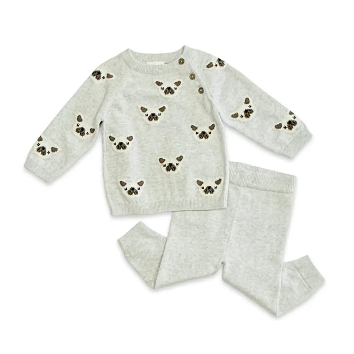 S/2 FRENCHIE PUPPY JACQUARD