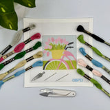 NEEDLEPOINT KIT BICYCLE WITH PINK FLOWERS