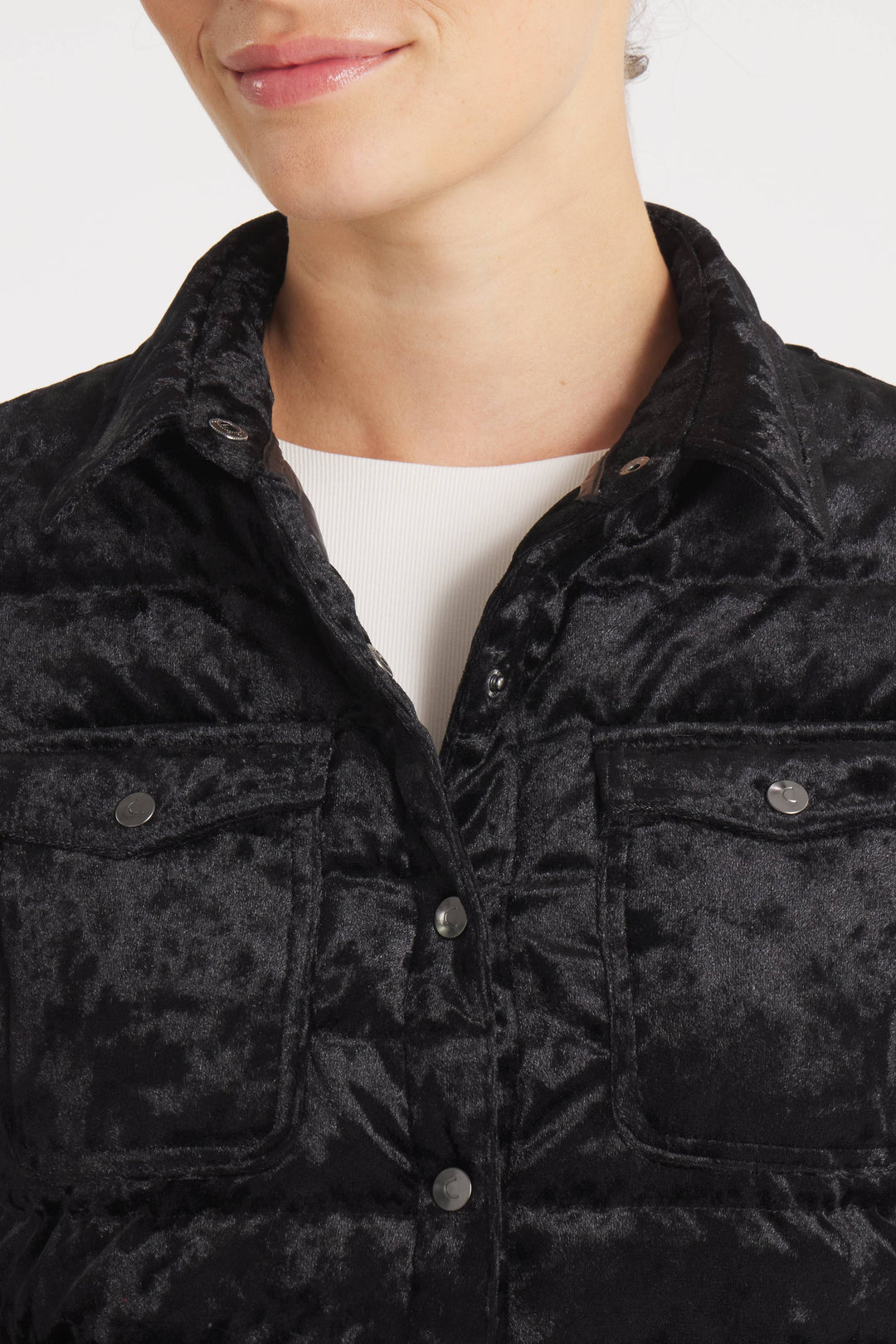 DOWN SHIRT VELOUR MIDNIGHT BLACK THE HARROW