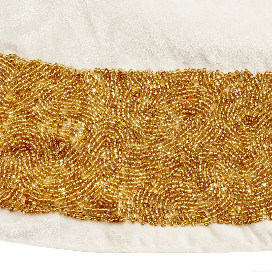 TREE SKIRT CHRISTMAS IVORY VELVET