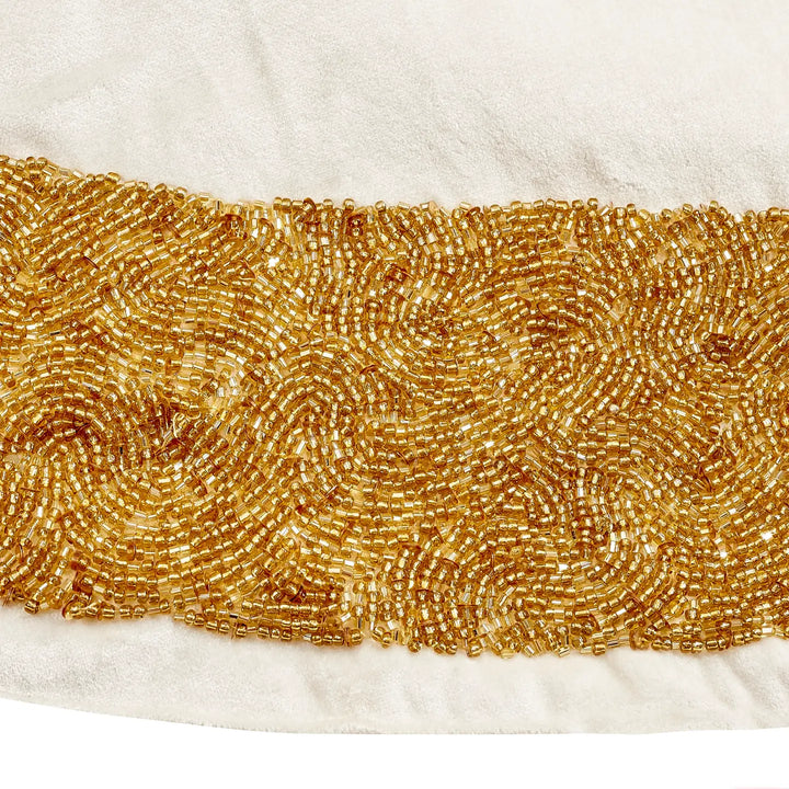 TREE SKIRT CHRISTMAS IVORY VELVET