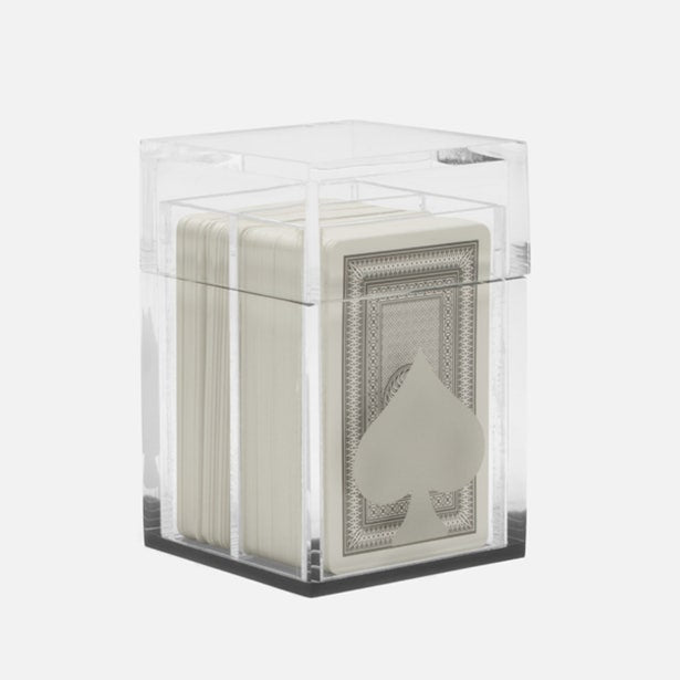 CARD DECK SET CLEAR/GRAY ACRYLIC