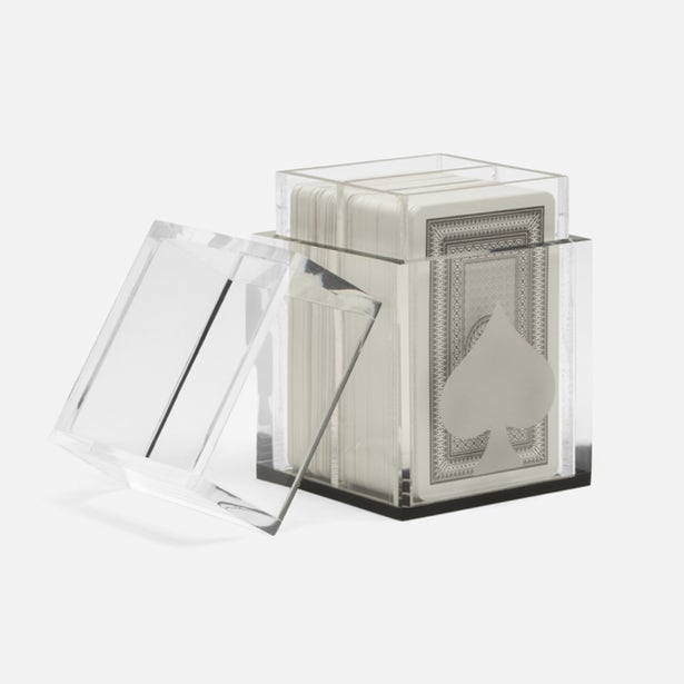 CARD DECK SET CLEAR/GRAY ACRYLIC