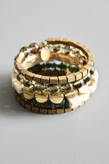 BRACELET HEMATITE GLASS AGATE & JADE