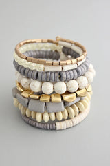 BRACELET GRAY WHITE & BRASS
