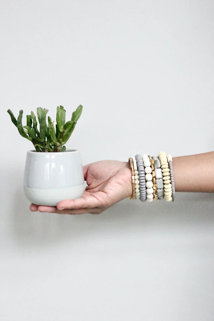 BRACELET GRAY WHITE & BRASS