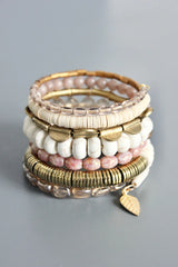 BRACELET MAUVE & WHITE WRAP