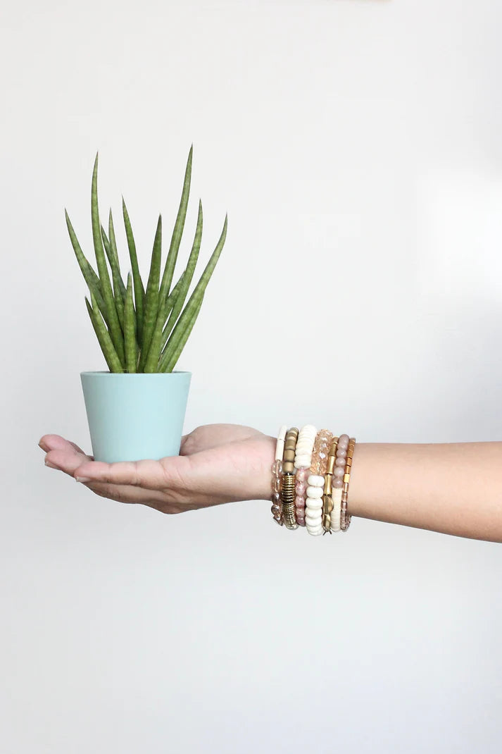 BRACELET MAUVE & WHITE WRAP