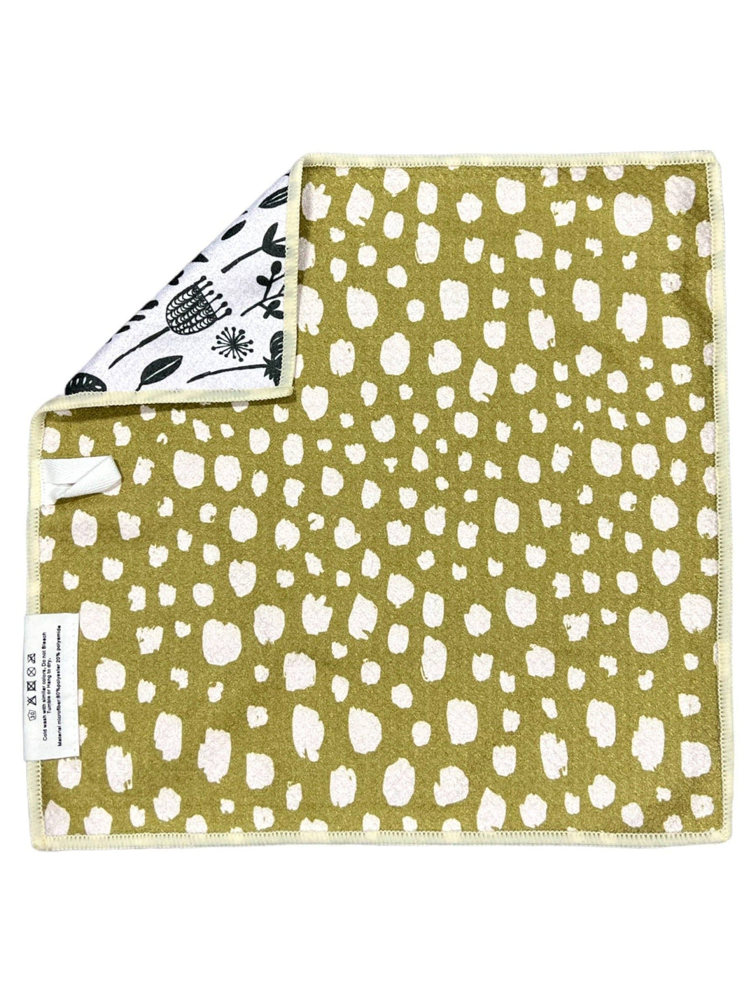 WASHCLOTH VINTAGE HIGHWAY CREAM BLACK GREEN