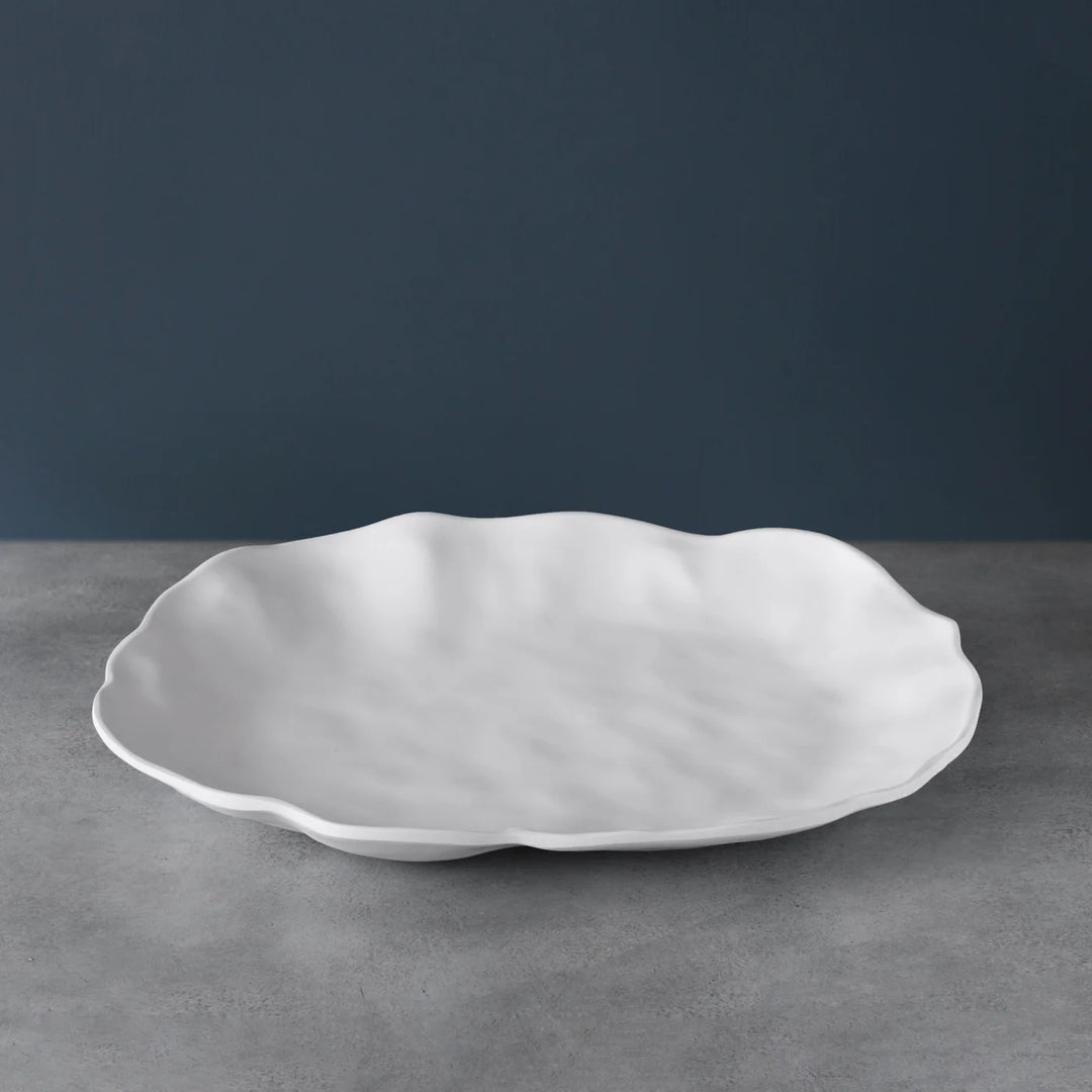 PLATTER WHITE NUBE OVAL LARGE #51026