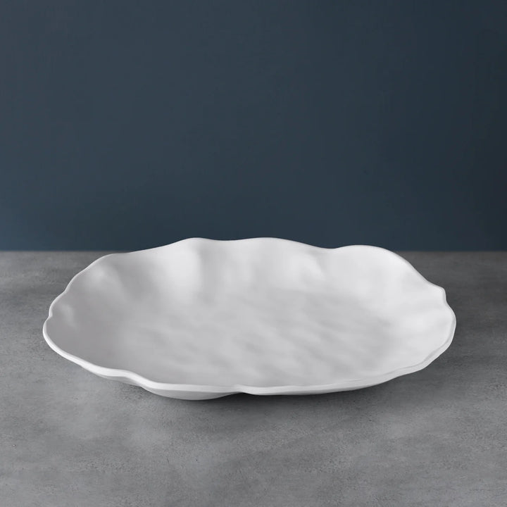 PLATTER WHITE NUBE OVAL LARGE #51026