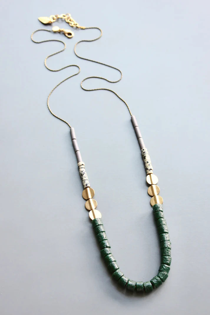 NECKLACE GLASS & JASPER