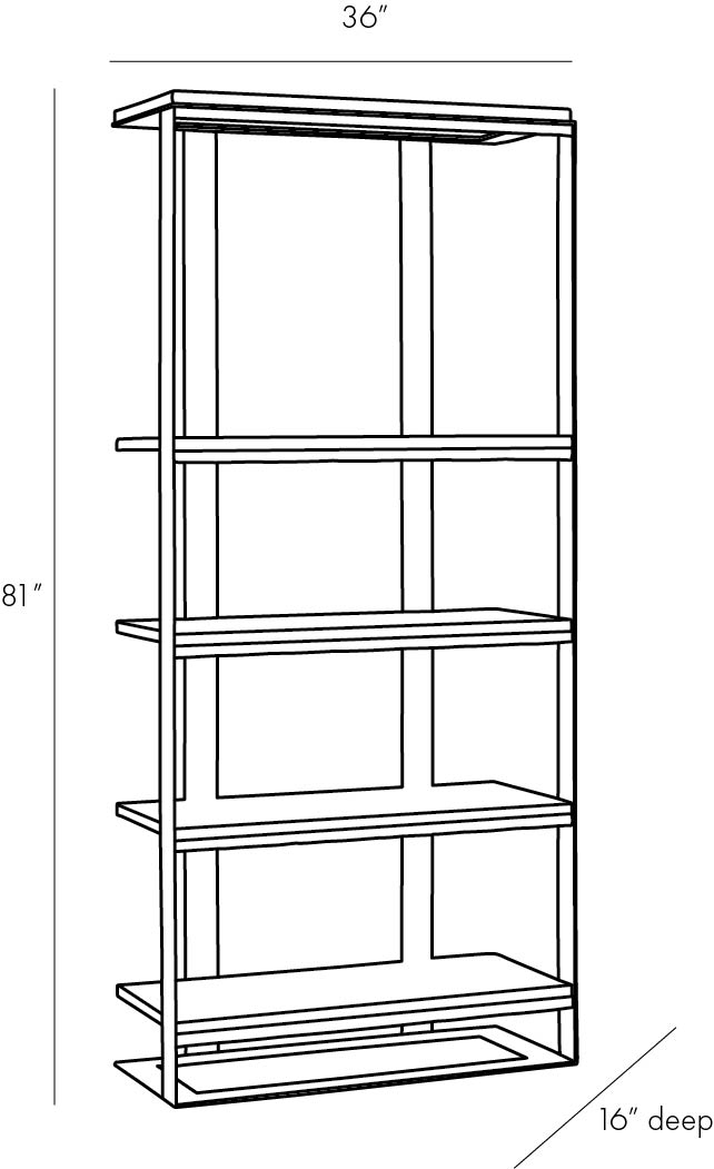 BOOKSHELF BLACKENED IRON #51172