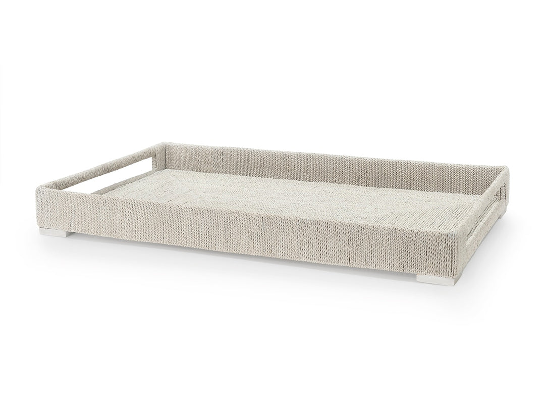 LG TRAY WHITE SEAGRASS ROPE