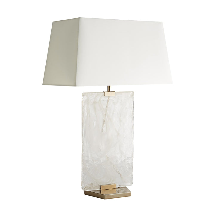 TABLE LAMP OPAL SWIRLS WITH HERITAGE STAINLESS #51258
