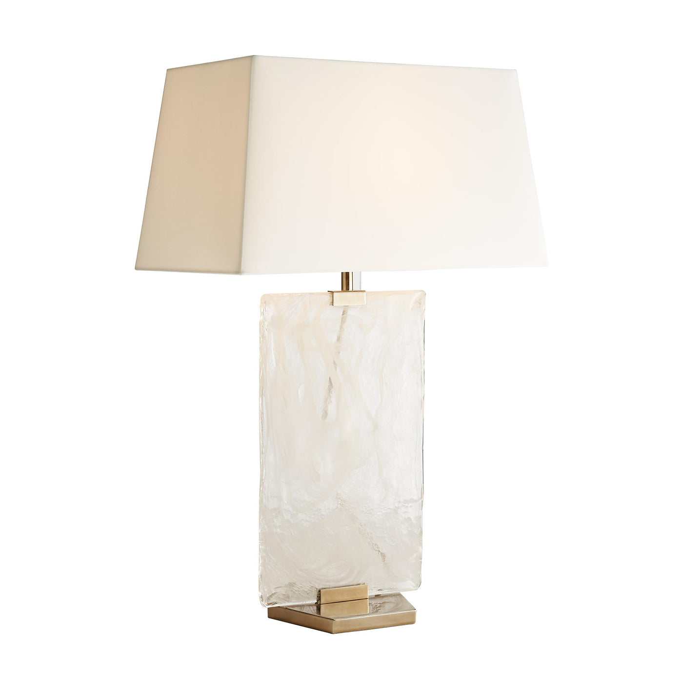 TABLE LAMP OPAL SWIRLS WITH HERITAGE STAINLESS