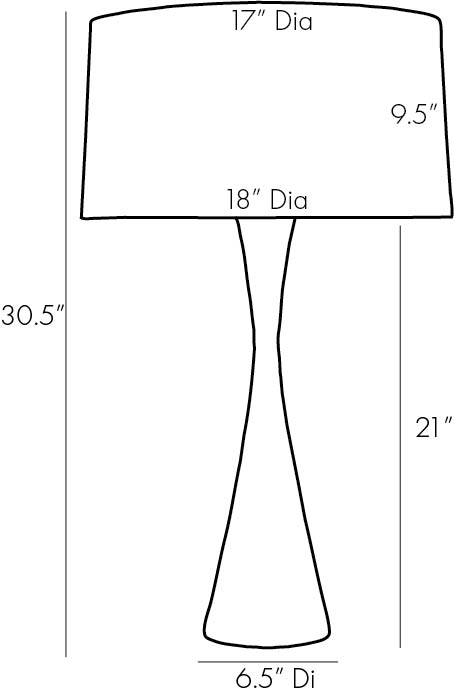 TABLE LAMP HOURGLASS SHAPE ANTIQUE #51262