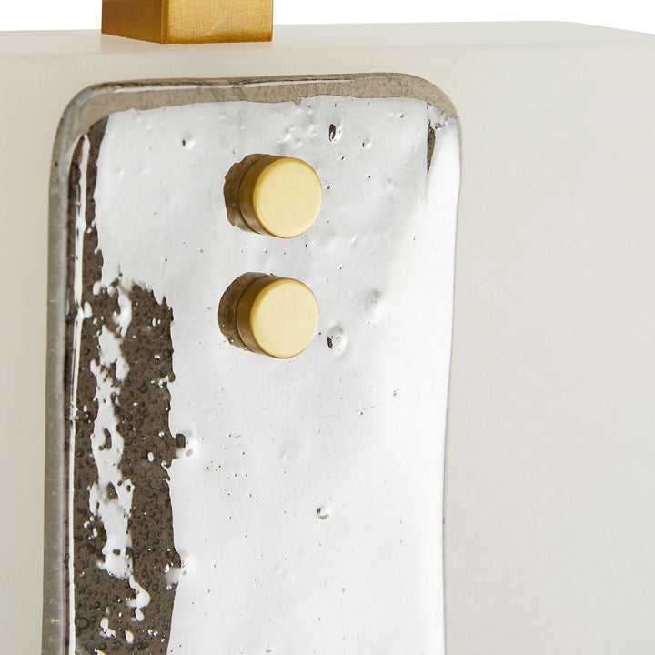 TABLE LAMP SMOKED GLASS WITH MARBLE #51266