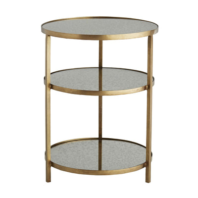 END TABLE ROUND 3-TEIR ANTIQUE FINISH