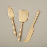 CHEESE SET/3 MATTE GOLD
