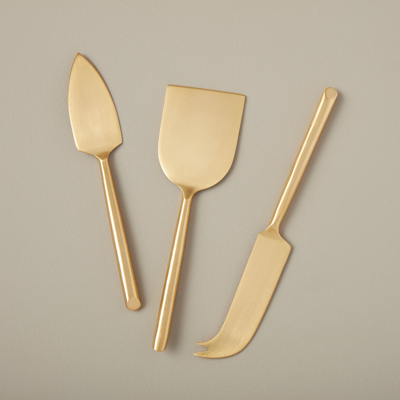 CHEESE SET OF 3 MATTE GOLD