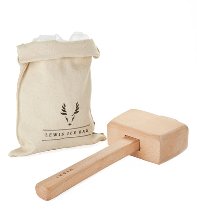 ICE BAG CANVAS & WOOD MALLET