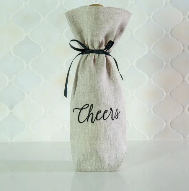 WINE BAG "CHEERS" FLAX #52292