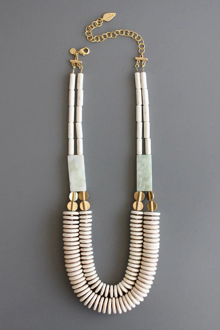 NECKLACE DOUBLE STRAND WITH MAGNESITE