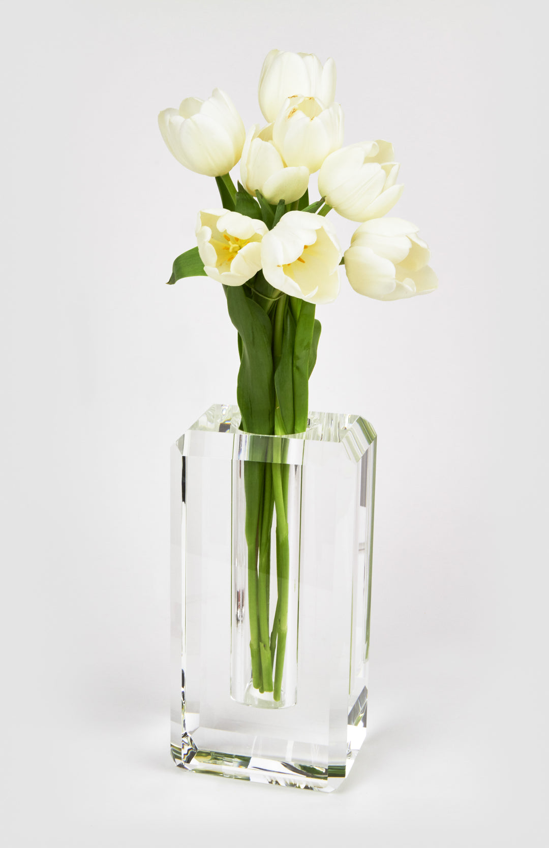 VASE CRYSTAL GLASS HEXAGONAL EDGE