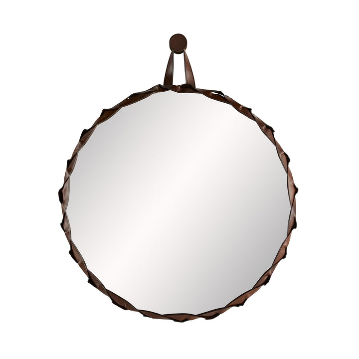 MIRROR ROUND LEATHER LARGE #51990