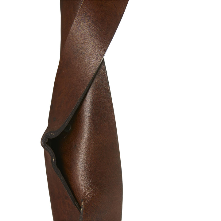 MIRROR ROUND LEATHER LARGE #51990