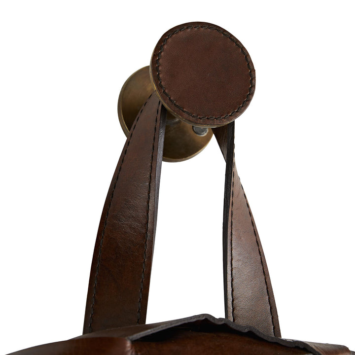 MIRROR ROUND LEATHER LARGE #51990