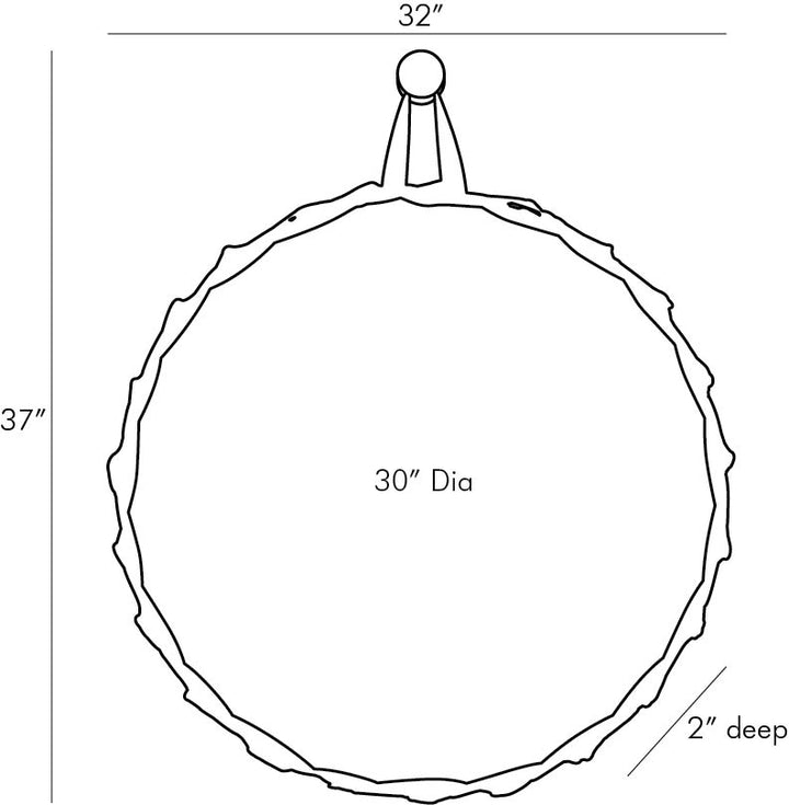 MIRROR ROUND LEATHER LARGE #51990