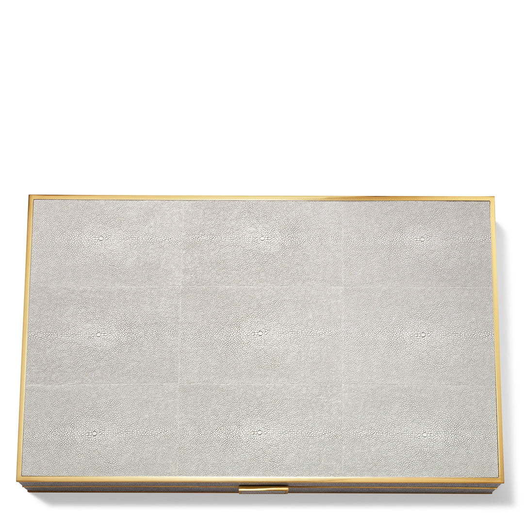 BACKGAMMON SET DOVE SHAGREEN #52048