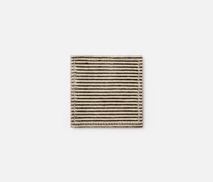 SET/4 COASTERS SQUARE CANDY STRIPE BROWN #52234