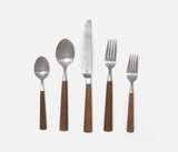 FLATWARE SET MAPLE WOOD HANDLE 5PC